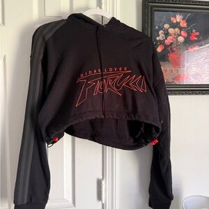 Adidas x Fiorucci Black Hoodie with Logo